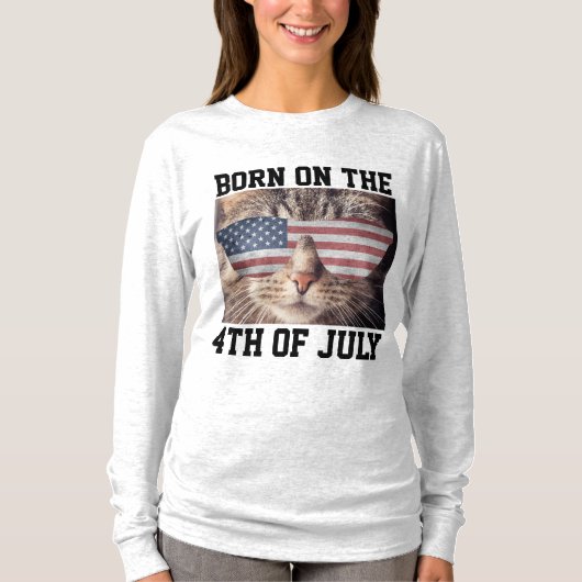 GEBOREN AM 4. JULI CAT-T - SHIRT (Vorderseite)