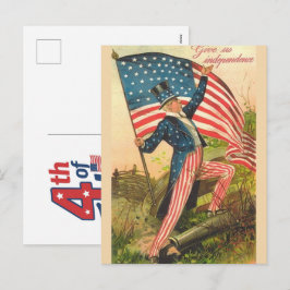 Geboren am 4. Juli, eine patriotische Feier Feiertagspostkarte