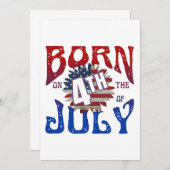GEBOREN AM 4. JULI EINLADUNG (Vorne/Hinten)
