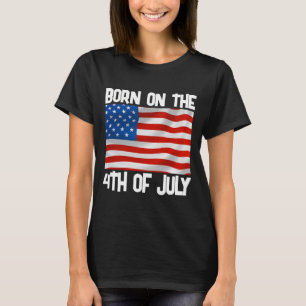 GEBOREN AM 4. JULI GEBURTSTAG T - SHIRT T-SHIRTS