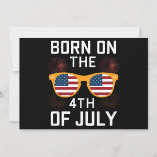 Geboren am 4. Juli Geburtstagsbrille USA Einladung