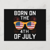 Geboren am 4. Juli Geburtstagsbrille USA