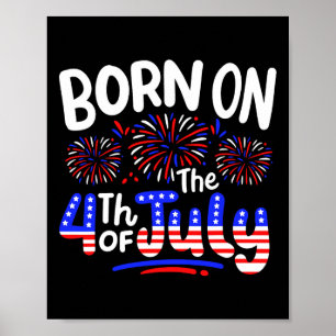 Geboren am 4. Juli Geburtstagsparty USA Männer Fra Poster