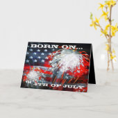 "Geboren am 4. Juli" Grußkarte Karte (Gelbe Blume)