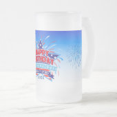 Geboren am 4. Juli Happy Birthday Mattglas Bierglas (VorderseiteRechts)