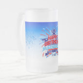 Geboren am 4. Juli Happy Birthday Mattglas Bierglas (Vorderseite Links)