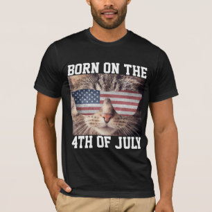 GEBOREN AM 4. JULI PATRIOTIC USA CAT T - SHIRT