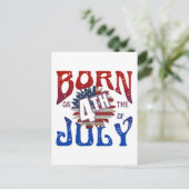 GEBOREN AM 4. JULI POSTKARTE (Stehend Vorderseite)