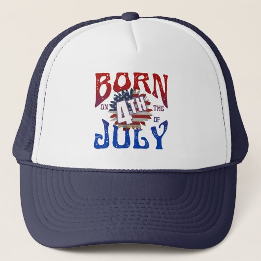 GEBOREN AM 4. JULI TRUCKERKAPPE (Vorderseite)