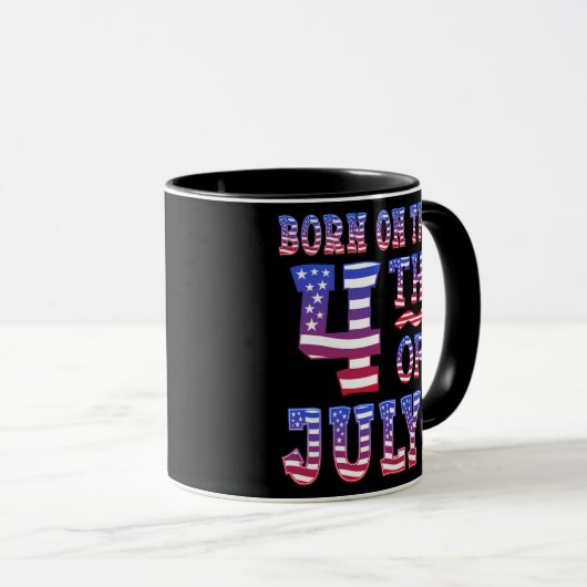 Geboren am 4. Juli USA Patriotic Flag  Tasse (VorderseiteRechts)