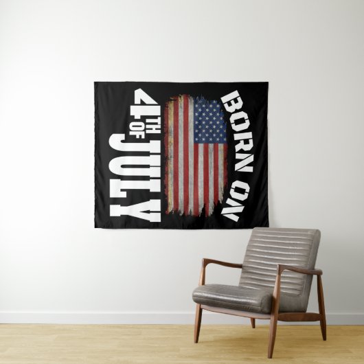 GEBOREN AM 4. JULI WANDTEPPICH (Beispiel (Horizontal))