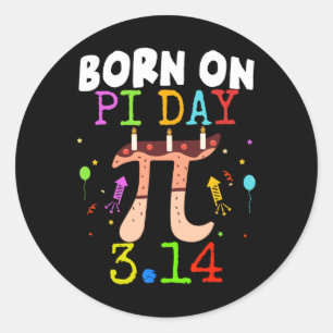 Geboren am Pi Day Geburtstag 2025 Happy Pi Day Mat Runder Aufkleber