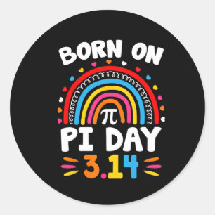Geboren am Pi Day Geburtstag 2025 Happy Pi Day Mat Runder Aufkleber