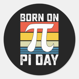 Geboren am Pi Day Geburtstag Mathematik Mathematik Runder Aufkleber