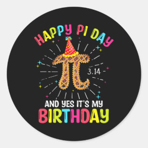 Geboren am Pi Day März Geburtstag Shirt Happy Pi N Runder Aufkleber