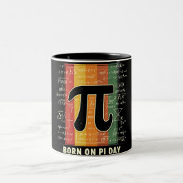 Geboren am Pi Day Retro Math Zweifarbige Tasse