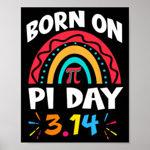 Geboren am Pi-Tag Geburtstag 2025 Rainbow Pi Day M Poster