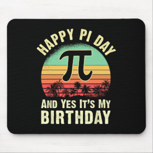 Geboren am Pi-Tag Geburtstagsdekorationen Happy 14 Mousepad