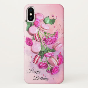 Geboren am Tag der Geburt: Pink-Rosen und französ Case-Mate iPhone Hülle