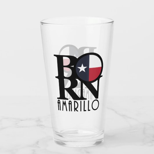 GEBOREN Amarillo Texas Glas (Rückseite)