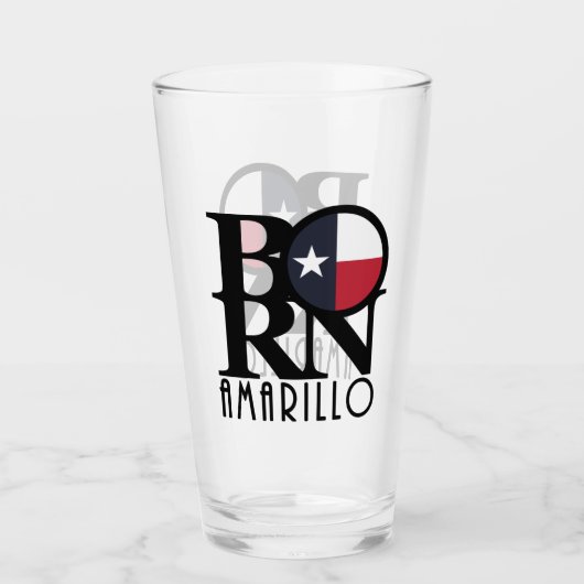 GEBOREN Amarillo Texas Glas (Vorderseite)