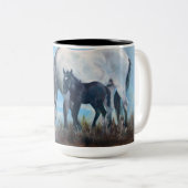 "Geboren an der Dämmerungs-" wildes Zweifarbige Tasse (VorderseiteRechts)