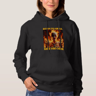 Geboren an Grill Funny Cringe Hard Skeleton Meme F Hoodie