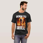 Geboren an Grill Funny Cringe Hard Skeleton Meme F T-Shirt (Vorne ganz)