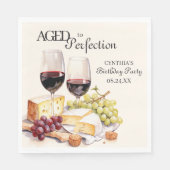 Geboren an Perfection Wein und Käse Serviette (Vorderseite)