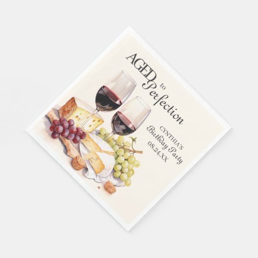 Geboren an Perfection Wein und Käse Serviette (Ecke)