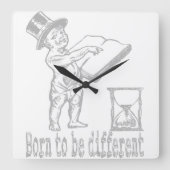 geboren, anders zu sein quadratische wanduhr (Vorderseite)