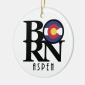 GEBOREN Aspen Colorado Keramik Ornament (Links)
