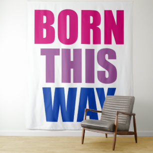 Geboren auf diese Weise Bisexuelle Bi Pride LGBTQ Wandteppich