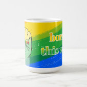 Geboren auf diese Weise - Regenbogenfarben Kaffeetasse (Mittel)