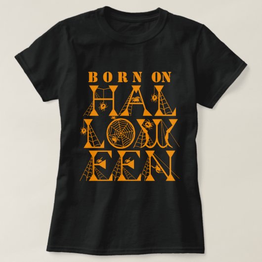 Geboren auf Halloween Spider Cob Web Beängstigend T-Shirt (Design vorne)