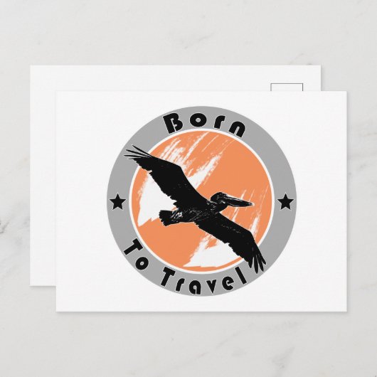 Geboren auf Postkarte (Vorne/Hinten)