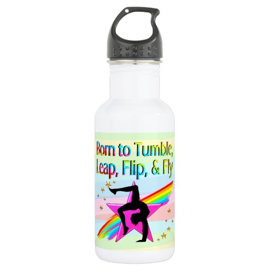 GEBOREN AUF TUMBLE GYMNASTICS WASSERFLASCHE (Vorderseite)