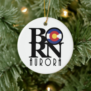 GEBOREN Aurora Colorado Keramik Ornament