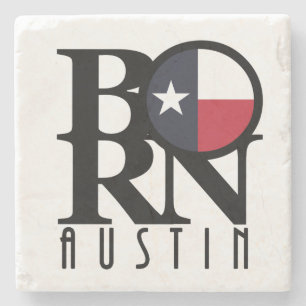 GEBOREN Austin Texas Steinuntersetzer