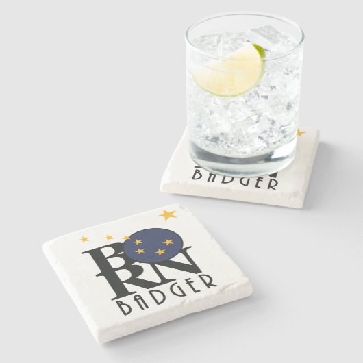 GEBOREN Badger Alaska Steinuntersetzer (Seitenansicht)