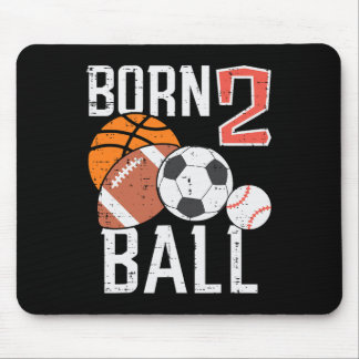 Geboren Basketball Fußball 2. Geburtstag Kleinkind Mousepad