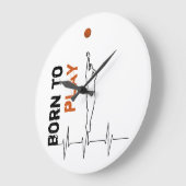 Geboren Basketball spielen Große Wanduhr (Winkel)