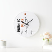 Geboren Basketball spielen Große Wanduhr (Zuhause)