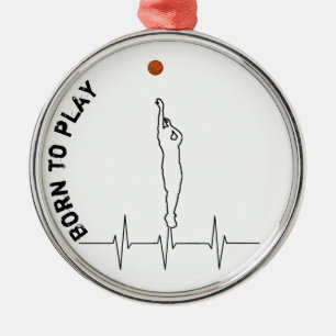 Geboren Basketball spielen Ornament Aus Metall