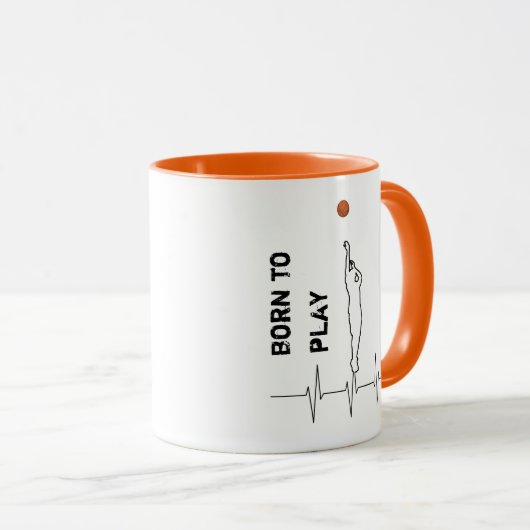 Geboren Basketball spielen Tasse (VorderseiteRechts)