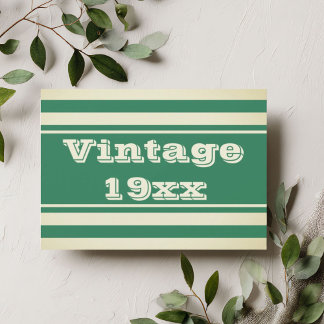 Geboren bei Vintager Retro-Grüner Geburtstagseinla Einladung