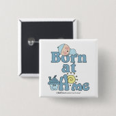 Geboren bei Zuhause-Sleeping Baby Boy Button (Vorne & Hinten)