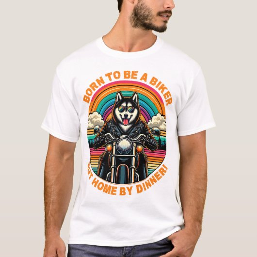 Geboren, Biker zu sein: Husky Rider Adventure T-Shirt (Vorderseite)