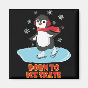 Geboren bis eisSkate Niedlicher Pinguin Magnet