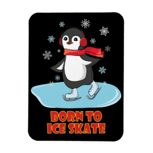Geboren bis eisSkate Niedlicher Pinguin Magnet